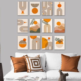 Wallity Set de 12 Cuadros Decorativos Multicolor en MDF de 20 x 15 cm